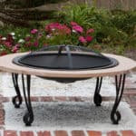 Fire Sense 02115 Cast Iron Rim Stone Finish Fire Pit