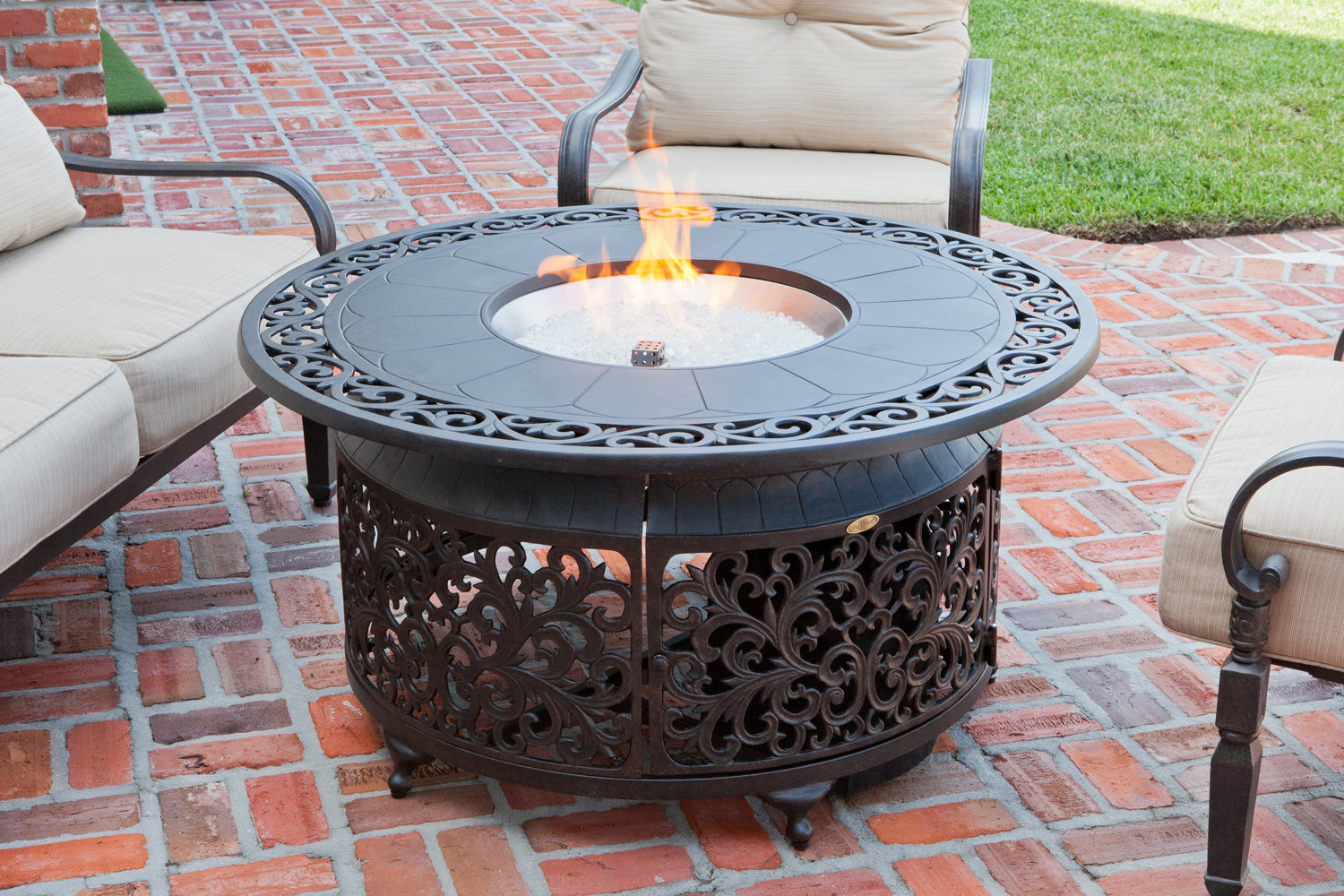 61168 Fire Sense Cast Aluminum LPG Fire Pit