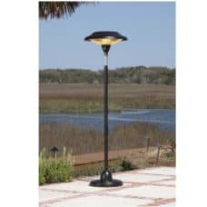 60514 Fire Sense Hammer Tone Bronze Floor Standing Round Halogen Patio Heater