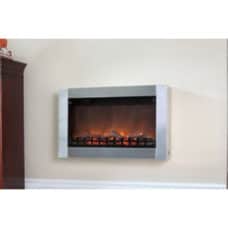 60758 Fire Sense Stainless Steel Wall Mounted Electric Fireplace